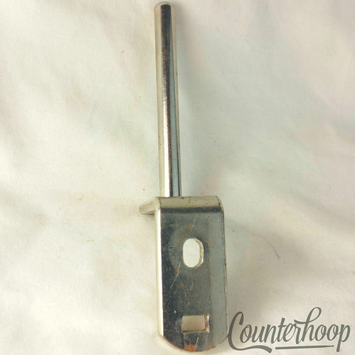Leedy Cowbell Holder Clamp-On Bass Drum Hoop Mount Nickel Vintage 30s USA Part* — main photograph