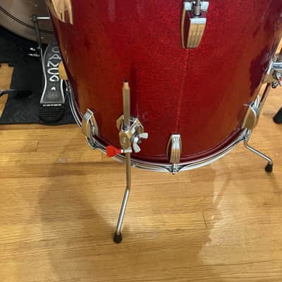 Ludwig Hollywood/Big Beat 4pc Drum Kit Set 3Ply Vintage 1970's 12/13/16/22" Red Sparkle image 8
