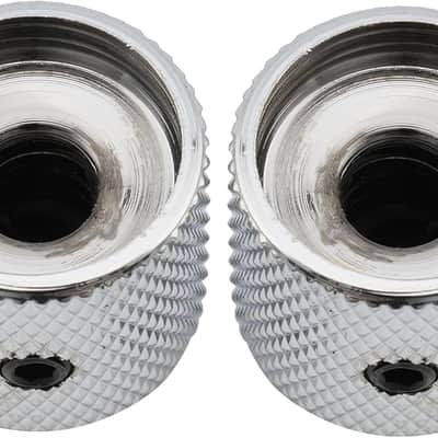 Dome Knobs Universal Fitting Control Knobs with Set Screw and Indicator Dot for Electric Guitar or Bass, Chrome (Set of 2) image 3