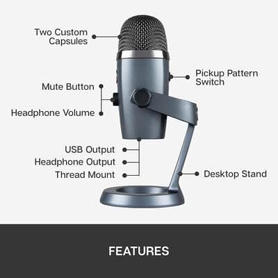 Blue Microphones Yeti Nano USB Condenser Microphone - Shadow Gray image 8