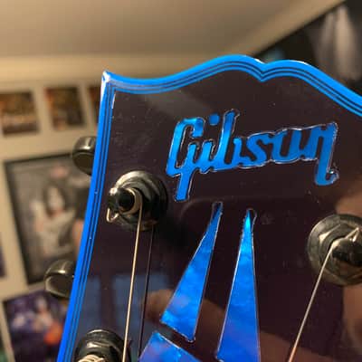 STINGER 🐈🕷️! 2015 Gibson Custom Shop Les Paul Custom Quilt Top M2M Made To Measure Blue Widow Burst Trans Aqua Black Fretboard Bare Knuckel Juggernaut Blackout Special Order Figured F Q 5A 7A Abalone Inlay Blueberry Cobalt image 13