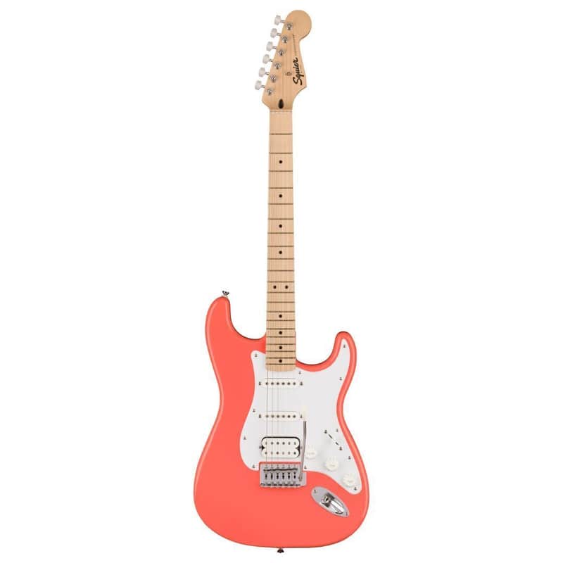 Fender Squier Sonic Stratocaster HSS 6-String Right-Handed Electric Guitar with Poplar Body and Maple Fingerboard (Tahitian Coral) image 1