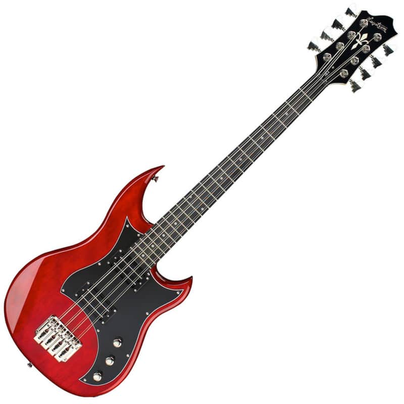 Hagstrom HB-8-WCT 8-String Bass Wild Cherry Transparent image 1