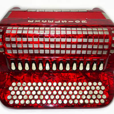 Perfect Excelsior 120 Bass Button Accordion, made in Italy, C System, Double Cassotto, 2538, includes Straps and Hard Case, Professional Accordian! image 7