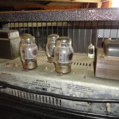 Vintage 1973 Sunn Model "T" - Tube Amp Head & Original 215H Cabinet Works! Pickup Only! image 9