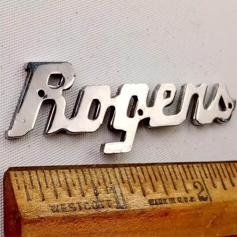 Rogers Script Logo Badge Vintage60s Holiday/Powertone Cleveland/Dayton/Fullerton image 1