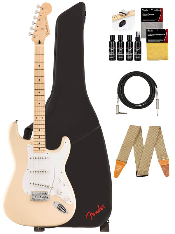 Fender Jimmie Vaughan Tex Mex Stratocaster - Olympic White w/ Guitar Cleaning Kit