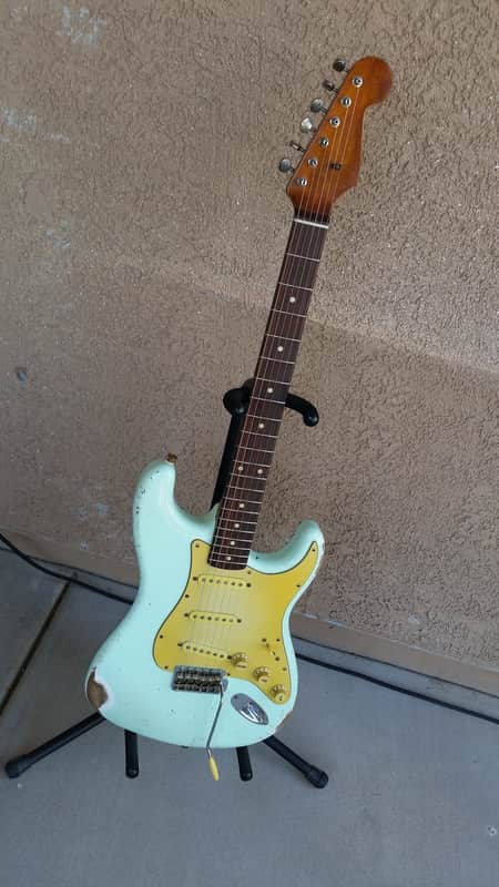 Custom Stratocaster* Relic - MJT Finish Surf Green - Chunky Neck image 1