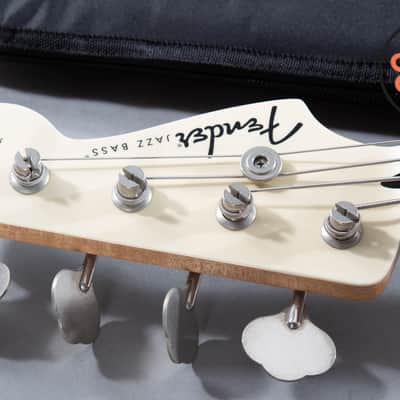 2007 Fender Japan MIJ Aerodyne Jazz Bass AJB Vintage White Matching Headstock image 3