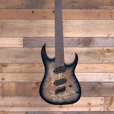 Ibanez RGMS7PB 7-String Multi-Scale Electric Guitar Cosmic Blue Starburst image 4