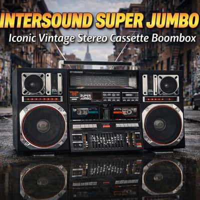 INTERSOUND SUPER JUMBO 💥RARE💥 Vintage Stereo Boombox – Collector's Icon 👉🏼👉🏽Scroll Down For Video👈🏼👈🏽 image 2