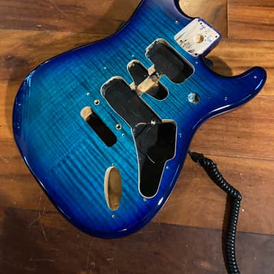 Fender Player Strat Stratocaster Flame Maple Plus Top Blueburst Alder Body 4 lb 5 oz image 2