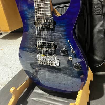 Ibanez Premium AZ427P2QM 7-string Electric Guitar - Twilight Blue Burst image 3