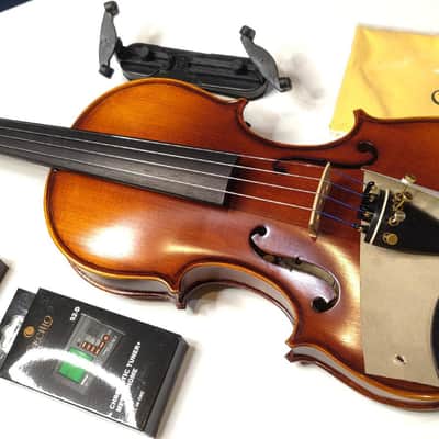 4/4 Advanced to Professional Level Violin Featuring Aged 7 Years+ Select Solid Spruce Top Highly Flamed One-Piece Maple Back and Sides, Real Ebony Components, Brazilwood Bows, Hand-Rubbed... image 8