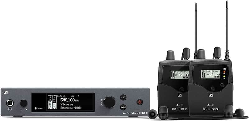 Sennheiser Pro Audio In ear Monitor System with 2 belt packs Range A (516- 558Mhz) (ew IEM G4-TWIN-A) image 1