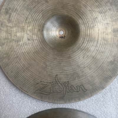 Zildjian Hollow Logo 15” Quick Beat Hi Hat Cymbals - 1467 1608 Grams 70s - Cu image 4