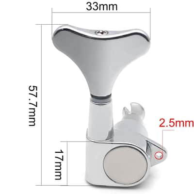 4R Electric Bass Guitar Sealed Tuning Pegs Tuners Machine Heads Tuning Keys/Buttons Guitar Parts Machine Head Tuners for Precision Bass and Jazz Bass (Chrome) image 4