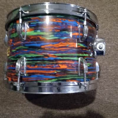 Ludwig 8X12 TOM LATE 70'S OR EARLY 80'S - PSYCHEDELIC RED WRAP image 2