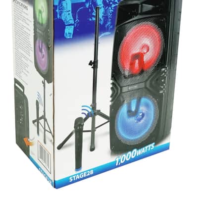 Technical Pro Dual 8" Rechargeable Karaoke Machine System Bundle with Stand & 3) Wireless Mics image 15