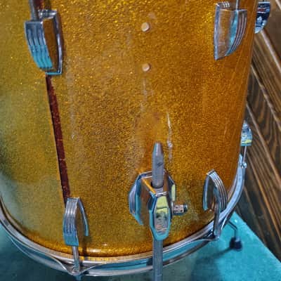 Ludwig 15"(diameter)x12"(Depth) Floor Tom (conversion) 1970's - Gold Sparkle image 9