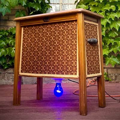 Rotary Connection 1x12 cab. Lights up! 16 ohm speaker. MCM vintage style. 2026 - Wood image 2