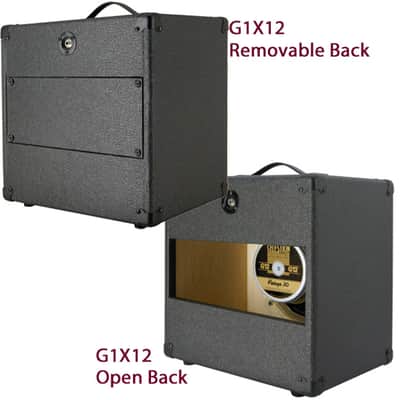 1X12 guitar speaker empty cabinet charcoal black tolex strait front shape US  MADE, G1X12st cbtlx image 3