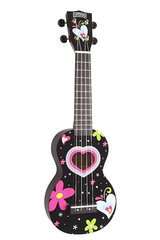 Mahalo Art Series Heart Soprano Ukulele, BlackMA1HEBK-U image 1