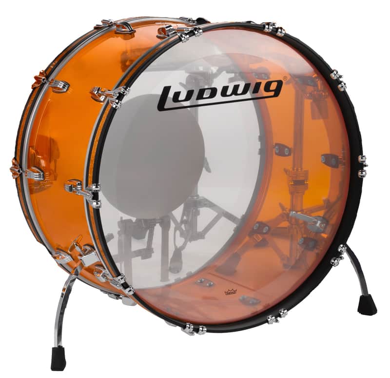 Ludwig *Pre-Order* Vistalite Amber 14x24" Bass Kick Drum Acrylic Shell Chrome Hardware | Made in the USA | NEW | Special Order | Authorized Dealer image 1