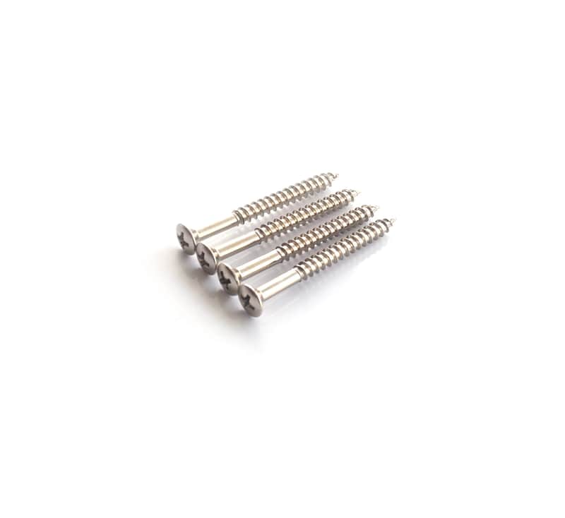 Guitar Neck Plate Screws - Chrome x4 image 1