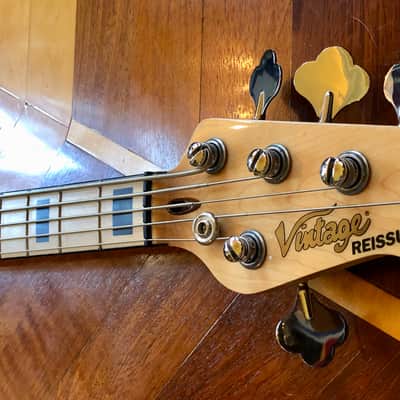 NEW Vintage VJ75 ReIssued Maple Fingerboard Bass Guitar ~ 5-String ~ Sunburst image 7