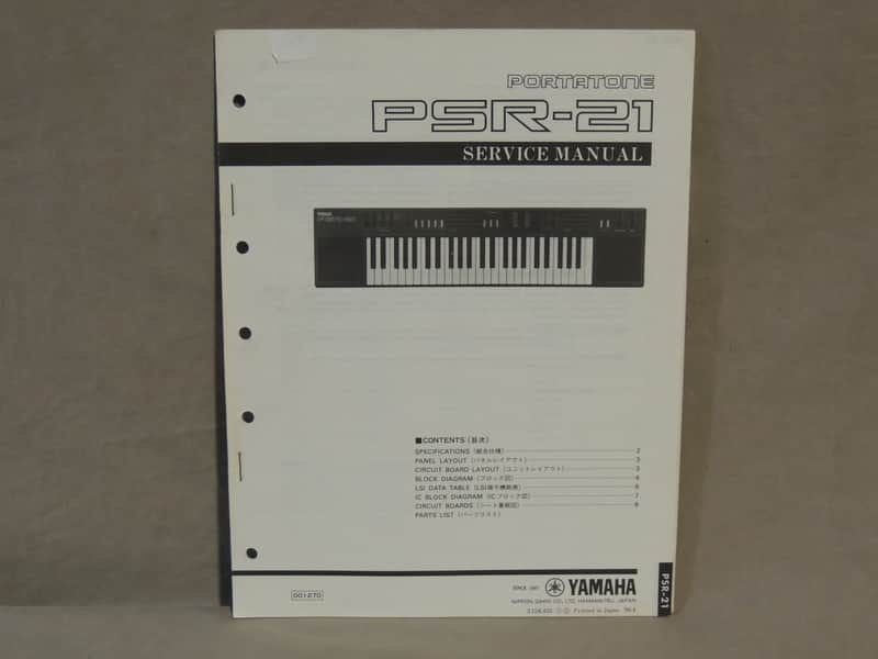 Yamaha Portatone PSR-21 Service Manual [Three Wave Music] image 1