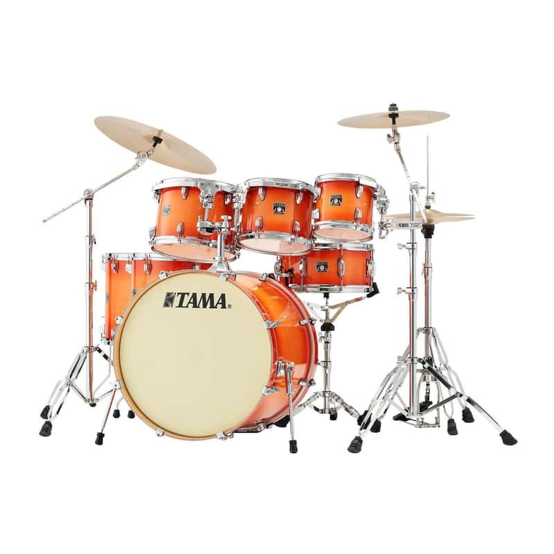 TAMA Superstar Classic 7-Piece Drum Shell Pack (Tangerine Lacquer Burst) image 1