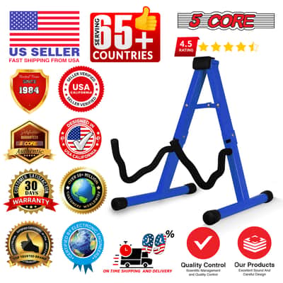 5 Core Guitar Stand A Frame w Soft Foam Arm Non Slip Rubber for Acoustic Electric Bass Ukulele image 10