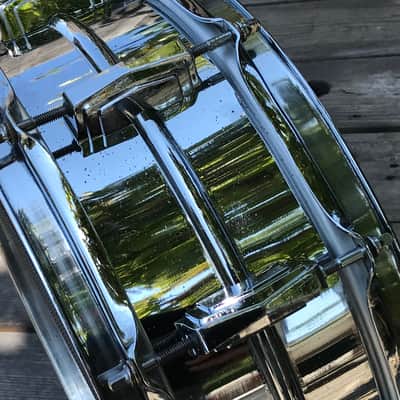 Ludwig No. 400 Supraphonic 5x14" 10-Lug Aluminum Snare Drum with Keystone Badge 1963 - 1969 - Chrome-Plated image 8