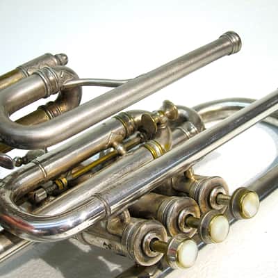 Vintage 1913 York & Sons Perfect Tone Coronet Trumpet Silver Engraved w Original Case & Acessories image 14