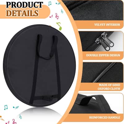 36'' Gong/tam-tam Bag Large Drum Bag with Heavy Duty Fabric and Velvet Interior for Meditation, Sound Healing Therapy and Yoga image 3