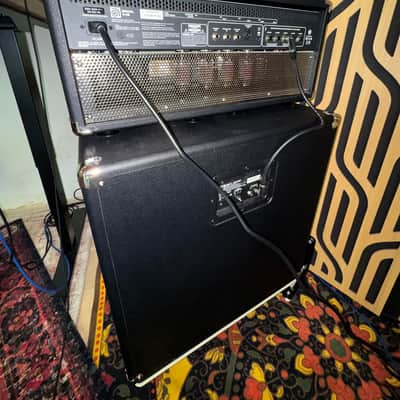 AMPEG BASS RIG: Ampeg V-4B 100-watt Tube Bass Head + Ampeg SVT-212AV closed-back bass Cabinet + THON flight case (for the amp head) 2024 - black with classic silver mesh grill image 6