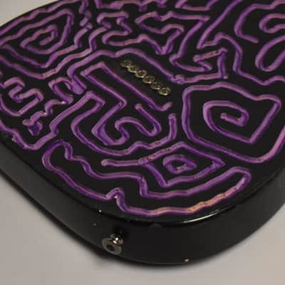 c. 1980s Schecter USA T-Style Body Dallas-Era HS Customized Black/Purple image 9
