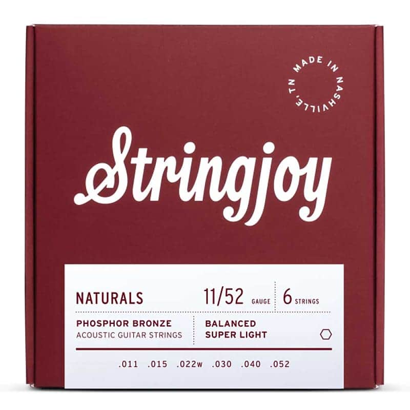 Stringjoy Naturals | Super Light Gauge (11-52) Phosphor Bronze Acoustic Guitar Strings image 1