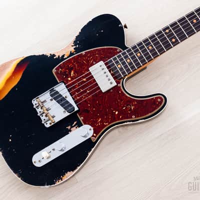 2024 Fender Custom Shop Limited Edition Reverse 1960 Telecaster Custom Heavy Relic Black Over Sunburst w/ SH-1 '59 PAF image 1