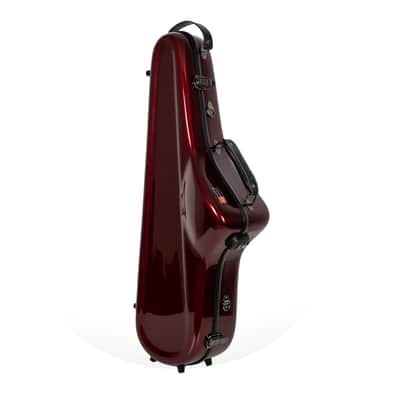 Crossrock Fiberglass Case for Tenor Saxophone with Removable Shoulder Straps-Red image 1