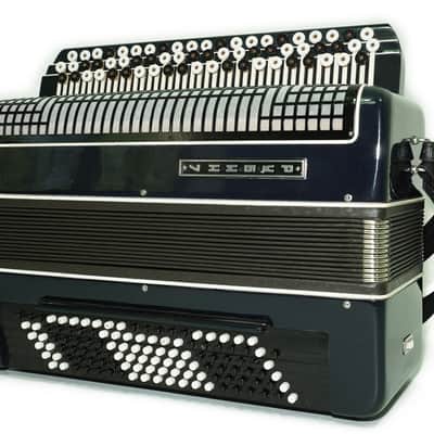 Converter Bayan Rubin 7 Free Bass and Stradella, 120 Bass Button Accordion, Vintage Russian Bayan Accordian with Straps and Case, 2717 image 6