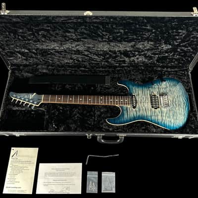 2015 Tom Anderson Drop Top Personalized Flame Top ~ Natural Arctic Blue Burst with Binding image 12