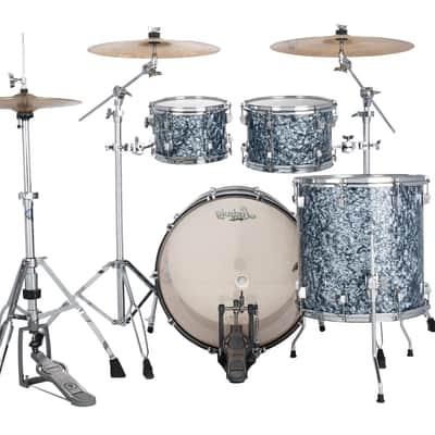 Ludwig NeuSonic Steel Blue Pearl Wrap MOD2 Drums 14x22_16x16_8x12_7x10 Shell Pack Authorized Dealer image 3