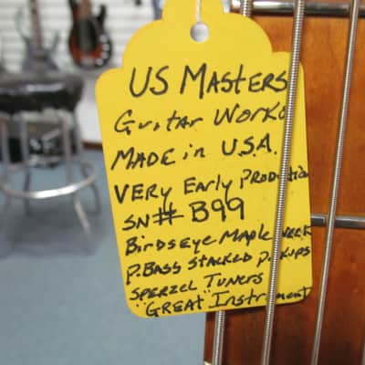 US Masters Guitar Works 4-String Bass Guitar with Original Hard Case image 2