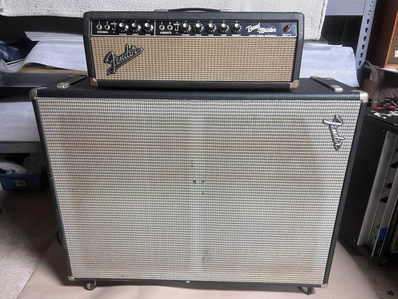 1964-65 Fender Bandmaster amplifier head and cabinet SERVICED - Good
