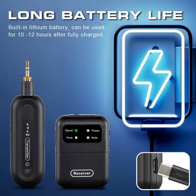 Stereo Wireless in Ear Monitor System 2.4G Wireless System with Transmitter Clip on Receiver Automatic Pairing in-Ear Monitoring for Church,Stage,Live Performance image 2