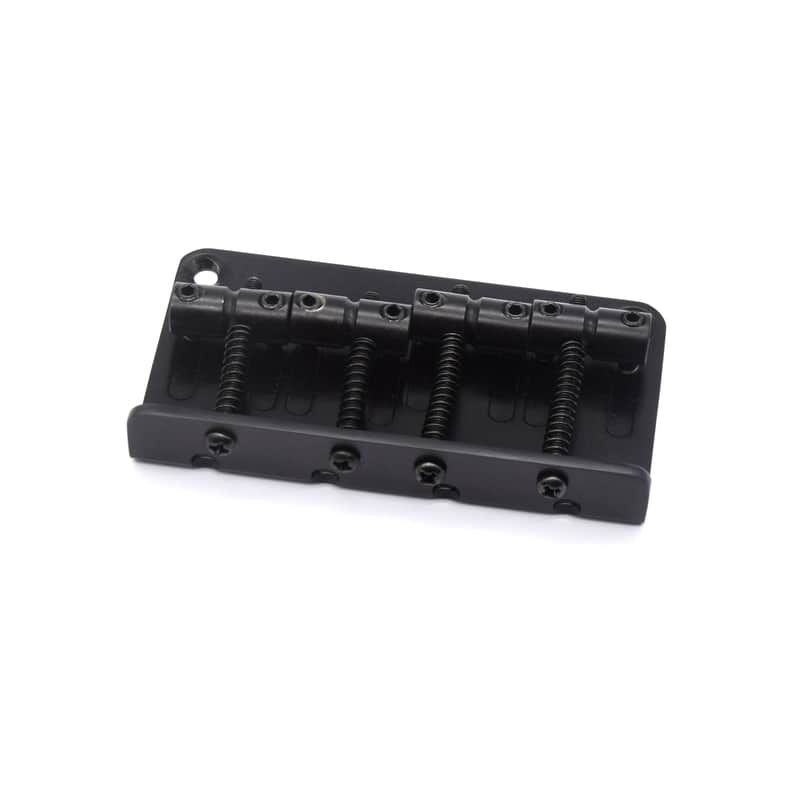 KD By AxLabs Vintage Style Bass Bridge - 4-Screw, 4-String, String-Through-Top - Satin Black image 1