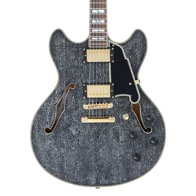 D'Angelico Excel DC Semi-Hollow Electric Guitar Black Dog w/ Gig Bag image 1