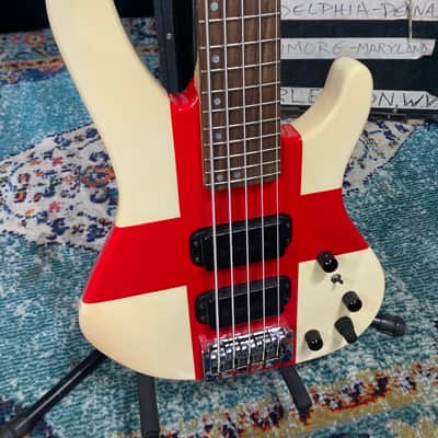 Rick Savage's, Def Leppard Washburn XB925 "St. George's Cross"5-String Bass Guitar PLUS Signed Touring Collection. Iconic! (#RS 5019) image 7